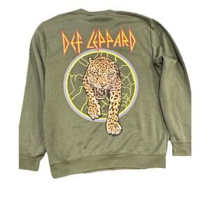 Def Leppard Merch Graphic Pullover Crewneck Sweatshirt Unisex Size Large 2 Sided